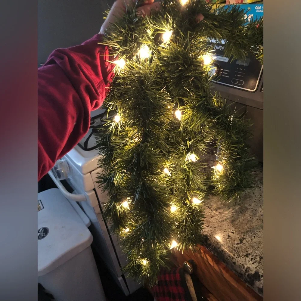 White Lighted Holiday Garland